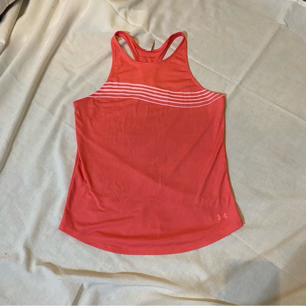 Pink under armor, running runner, back exercise, workout, tank top  shirt small